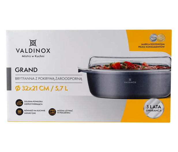 Altom Valdinox Grand brytfanna 32x21cm prostokątna z pokrywą żaro - 1580514 - zdjęcie 5